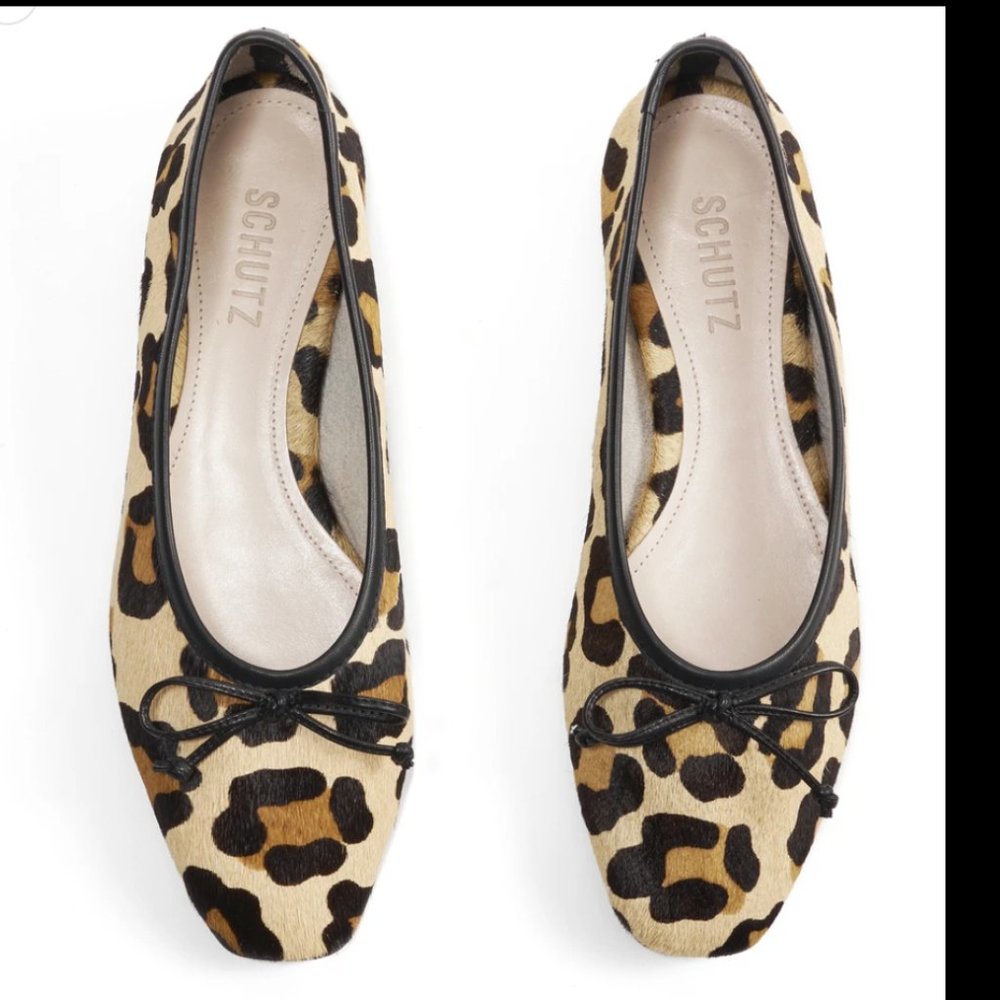 SCHUTZ ARISSA FLAT - NATURAL LEOPARD